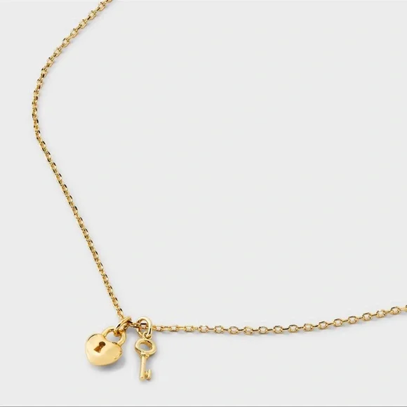 A New Day Gold Heart and Key Necklace - Picture 4 of 5